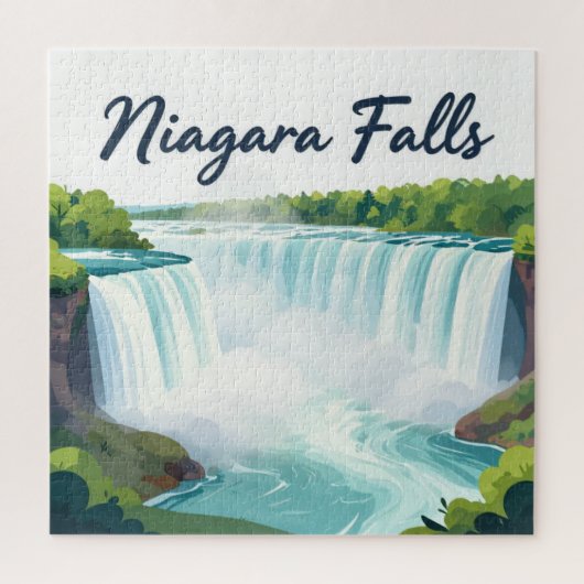 Niagara Falls Schilderachtige Landschapsillustrati Legpuzzel (Verticaal)