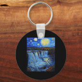 Niagara Falls - Van Gogh stijl - sterrenhemel Sleutelhanger (Voorkant)