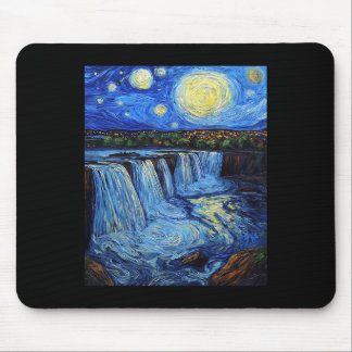 Niagara Falls - Van Gogh Style - Starry Night  Muismat