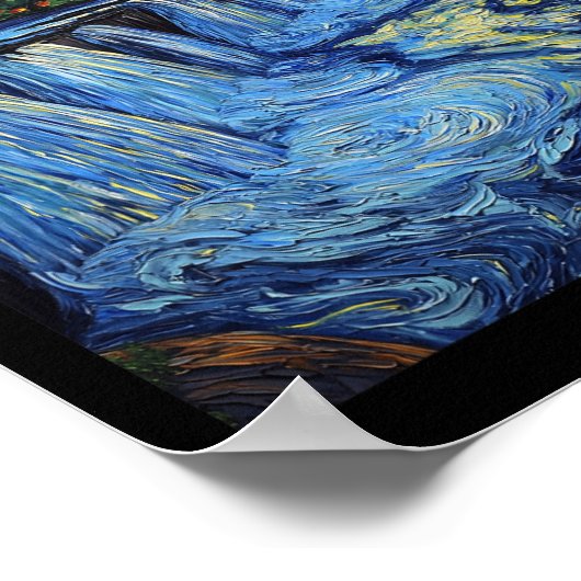 Niagara Falls - Van Gogh Style - Starry Night  Poster (Hoek)