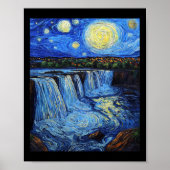 Niagara Falls - Van Gogh Style - Starry Night  Poster (Voorkant)