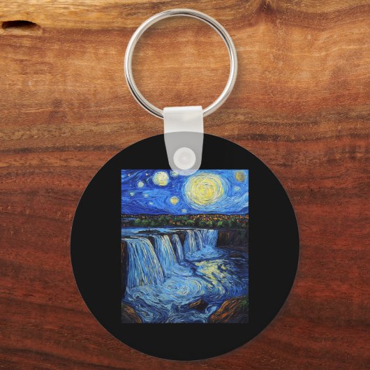 Niagara Falls - Van Gogh Style - Starry Night  Sleutelhanger (Voorkant)