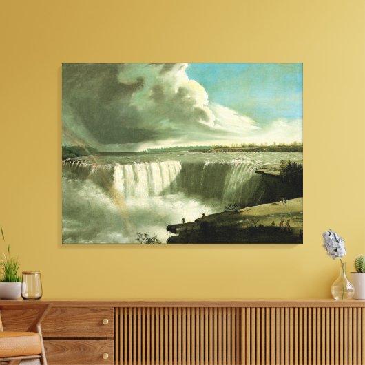 Niagara Falls vanaf Table Rock door John Vanderlyn Canvas Afdruk (Insitu (Woonkamer))