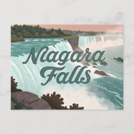 Niagara Falls Vintage Getextureerde Illustratie Briefkaart