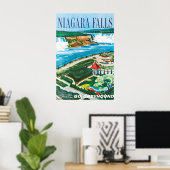 Niagara Falls Vintage Stijl Reisposter Klassiek Poster (Thuiskantoor)