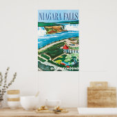 Niagara Falls Vintage Stijl Reisposter Klassiek Poster (Keuken)