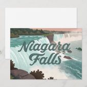 Niagara Falls Vintage Textured Illustration Feestdagenkaart (Voorkant / Achterkant)