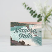 Niagara Falls Vintage Textured Illustration Feestdagenkaart (Staand voorkant)