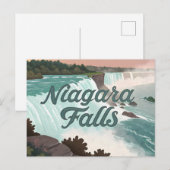 Niagara Falls Vintage Textured Illustration Feestdagenkaart (Voorkant / Achterkant)