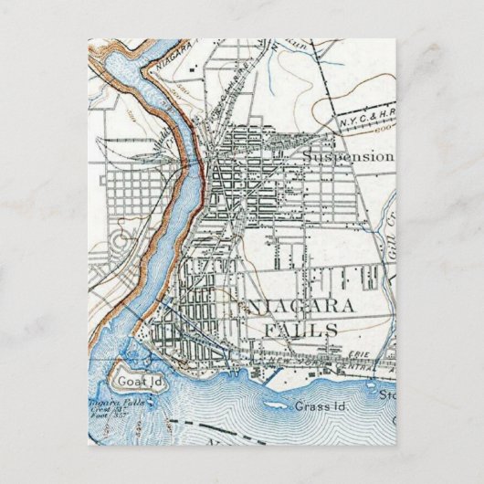 Niagara Falls Vogelvluchtkaart Briefkaart (Voorkant)