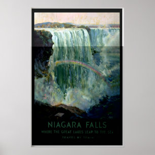 Niagara Falls Waterval Canada USA Vintage Reizen Poster