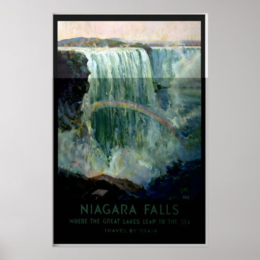 Niagara Falls Waterval Canada USA Vintage Reizen Poster (Voorkant)