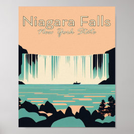 Niagara Herfst Minimalist Vintage Travel Poster