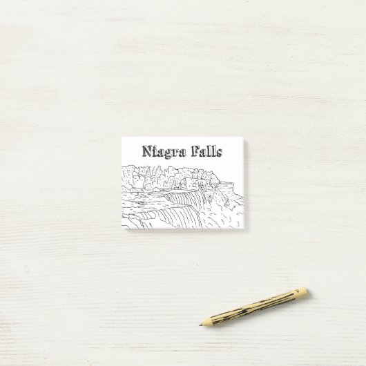 Niagara Herfst Vacation Drawing Vacation Art Trave Post-it® Notes (Op bureau)