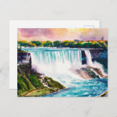 Niagara Herfst Waterverf Schilderen Briefkaart (Voorkant / Achterkant)