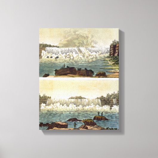 Niagara Herfsten, 1818 (kleurgraving) Canvas Afdruk (Voorkant)