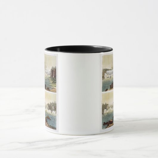 Niagara Herfsten, 1818 (kleurgraving) Mok (Midden)