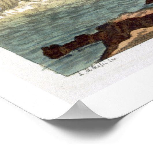 Niagara Herfsten, 1818 (kleurgraving) Poster (Hoek)