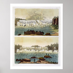 Niagara Herfsten, 1818 (kleurgraving) Poster