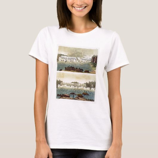 Niagara Herfsten, 1818 (kleurgraving) T-shirt (Voorkant)