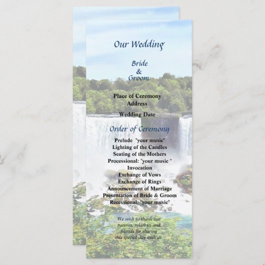 Niagara Herfsten American en Bridal Veil Herfsten Programmakaart (Voorkant / Achterkant)