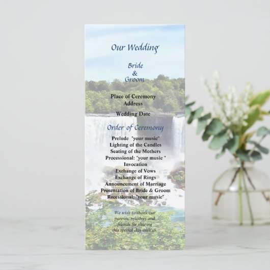 Niagara Herfsten American en Bridal Veil Herfsten Programmakaart (Staand voorkant)