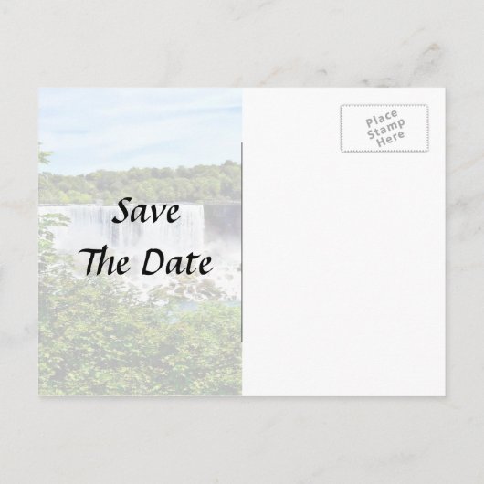 Niagara Herfsten - Amerikaanse en Bridal Veil Herf Aankondigingskaart (Achterkant)