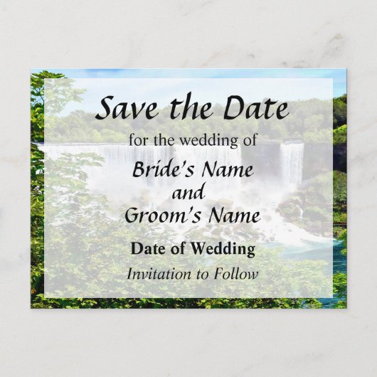 Niagara Herfsten - Amerikaanse en Bridal Veil Herf Aankondigingskaart (Voorkant)