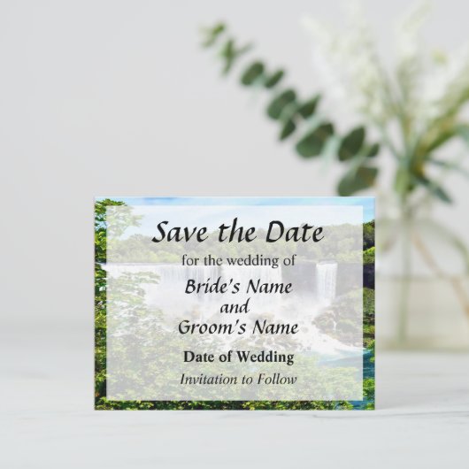 Niagara Herfsten - Amerikaanse en Bridal Veil Herf Aankondigingskaart (Staand voorkant)