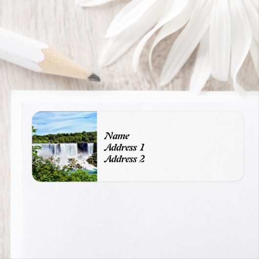 Niagara Herfsten - Amerikaanse en Bridal Veil Herf Etiket (Insitu)