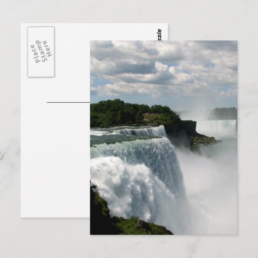 Niagara Herfsten: Amerikaanse en Canadese Hoefijze Briefkaart (Voorkant / Achterkant)