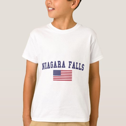 Niagara Herfsten Amerikaanse vlag T-shirt (Voorkant)