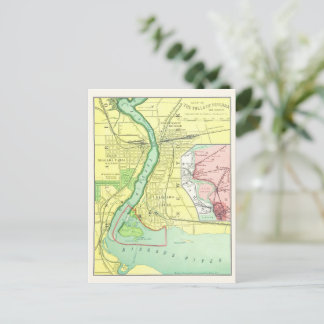 Niagara Herfsten and Vicinity Map 1885 Briefkaart