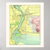 Niagara Herfsten and Vicinity Map 1885 Poster (Voorkant)