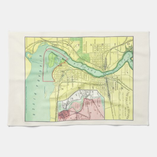 Niagara Herfsten and Vicinity  Map 1885 Theedoek (Horizontaal)