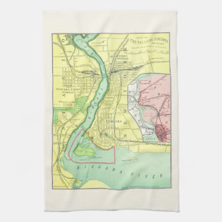 Niagara Herfsten and Vicinity Map 1885 Theedoek