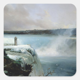 Niagara Herfsten, c.1837-40 (olie op canvas) Vierkante Sticker