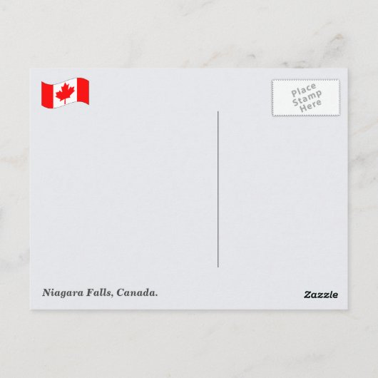 Niagara Herfsten, Canada Briefkaart (Achterkant)