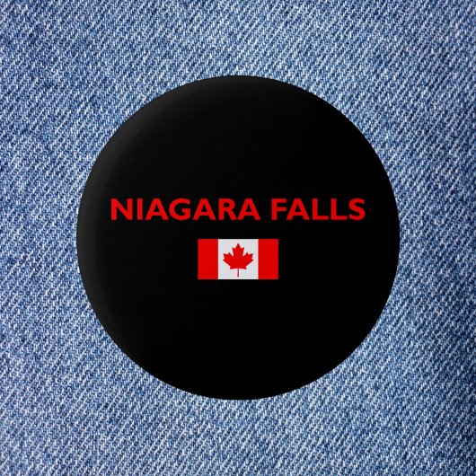 Niagara Herfsten Canada Canadese vlag Donkere kleu Ronde Button 5,7 Cm