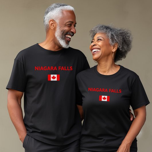 Niagara Herfsten Canada Canadese vlag Donkere kleu T-shirt