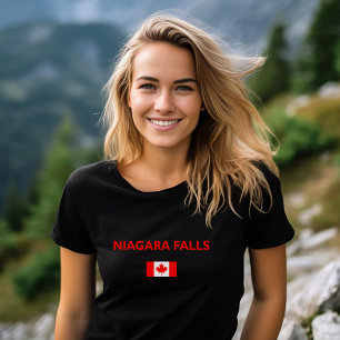 Niagara Herfsten Canada Canadese vlag Donkere kleu T-shirt