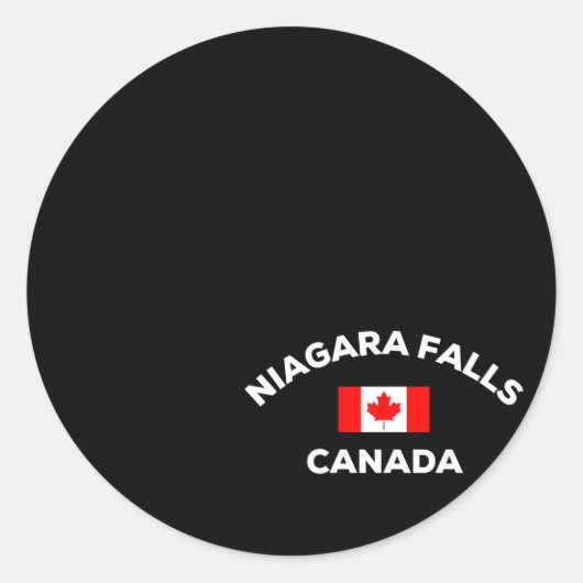Niagara Herfsten Canada Canadese Vlag Stad Toerist Ronde Sticker (Voorkant)