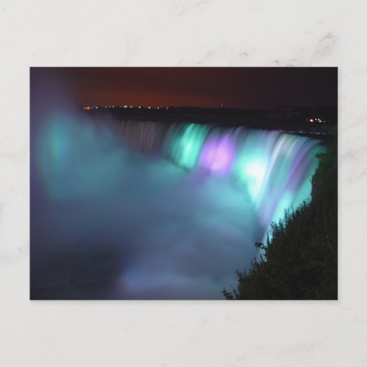 Niagara Herfsten Canada Night Paars Aqua Briefkaar Briefkaart (Voorkant)