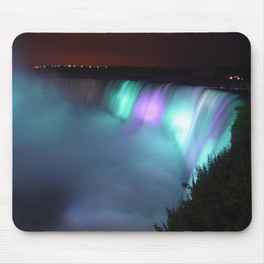 Niagara Herfsten Canada Night Paars Aqua Mousepad Muismat (Voorkant)