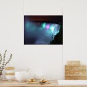 Niagara Herfsten Canada Night Paars Aqua Poster (Keuken)