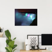 Niagara Herfsten Canada Night Paars Aqua Poster (Thuiskantoor)