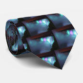 Niagara Herfsten Canada Night Paars Aqua Stropdas (Opgerold)