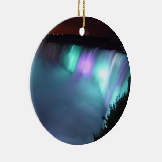 Niagara Herfsten Canada Night Paarse Aqua Ornament (Rechts)