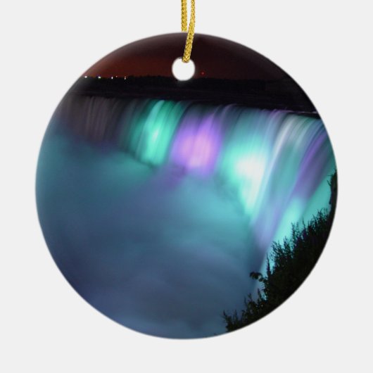 Niagara Herfsten Canada Night Paarse Aqua Ornament (Voorkant)