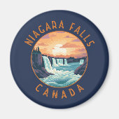 Niagara Herfsten Canada Retro Distress Circle Magneet (Voorkant)